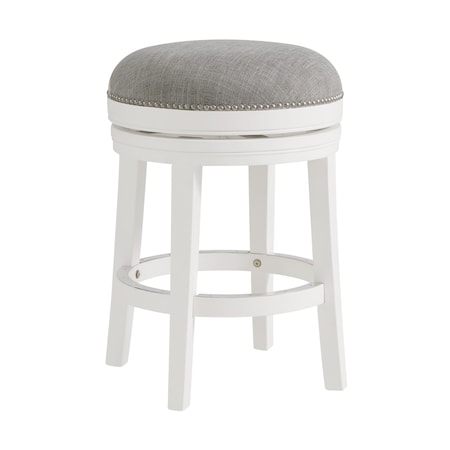Alaterre Furniture Clara Swivel Counter Height Stool, White, 2PK ANCL03FDCR2
